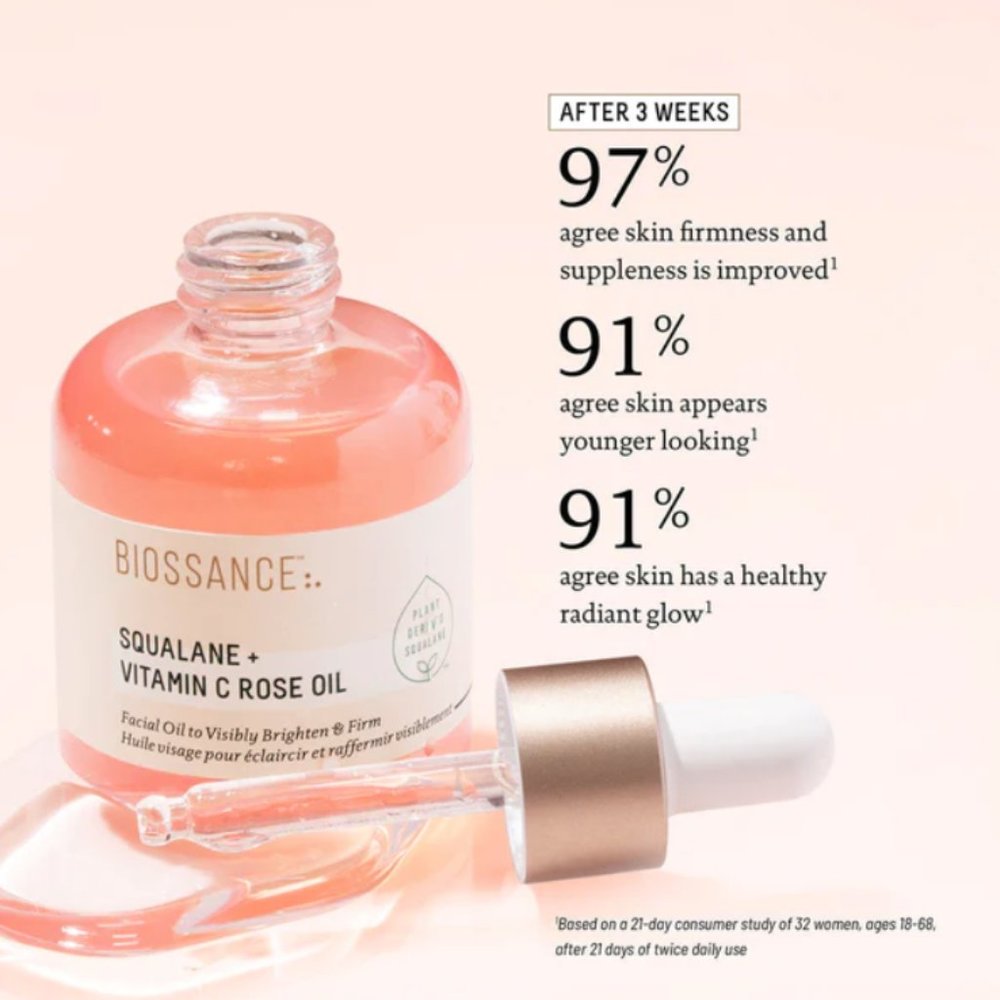 NIB Squalane + Vitamin C Rose oil - Biossance - Picture 5 of 14